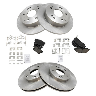 TRQ® - Front and Rear Disc Brake Kit with Ceramic Pads