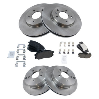 TRQ® - Front and Rear Disc Brake Kit with Ceramic Pads