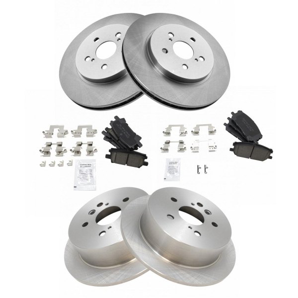 TRQ® - Front and Rear Disc Brake Kit with Ceramic Pads