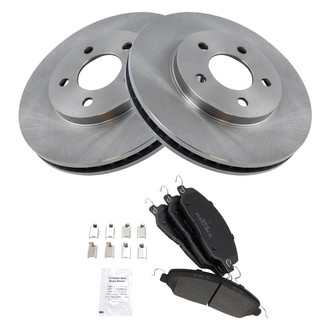 TRQ® - Front Disc Brake Kit with Semi-Metallic Pads