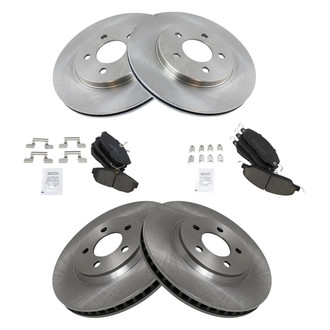 TRQ® - Front and Rear Disc Brake Kit with Ceramic Pads