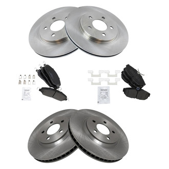 TRQ® - Disc Brake Kit with Semi-Metallic Pads