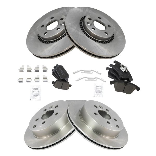 TRQ® - Front and Rear Disc Brake Kit with Ceramic Pads