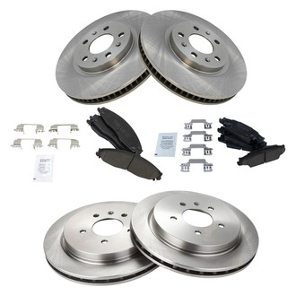 TRQ® - Front and Rear Disc Brake Kit with Ceramic Pads
