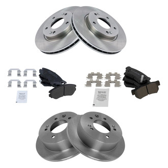 TRQ® - Front and Rear Disc Brake Kit with Semi-Metallic Pads