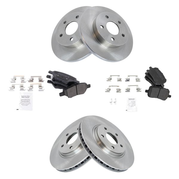 TRQ® - Front and Rear Disc Brake Kit with Semi-Metallic Pads