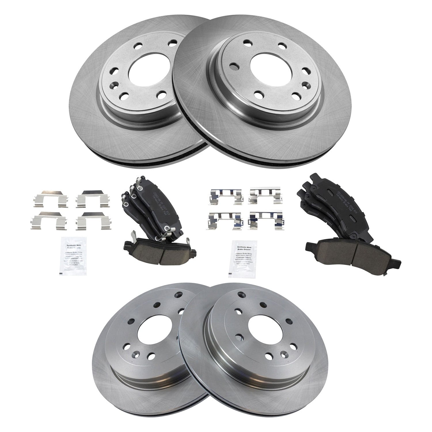 TRQ® BKA11546 - Front and Rear Disc Brake Kit with Ceramic Pads