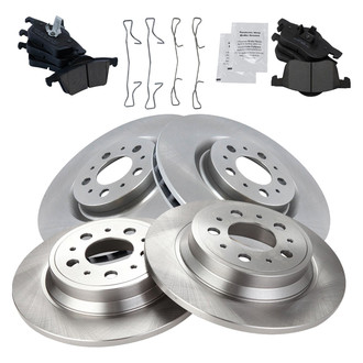 TRQ® - Front and Rear Disc Brake Kit with Ceramic Pads
