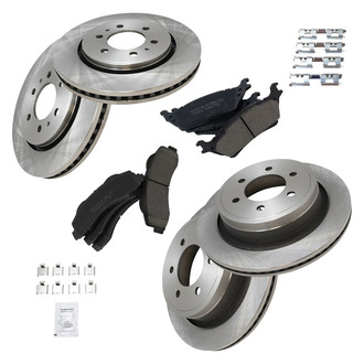 TRQ® - Front and Rear Disc Brake Kit with Ceramic Pads