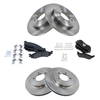 TRQ® - Front and Rear Disc Brake Kit with Ceramic Pads