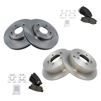 TRQ® - Front and Rear Disc Brake Kit with Ceramic Pads