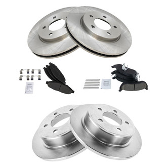 TRQ® - Front and Rear Disc Brake Kit with Ceramic Pads
