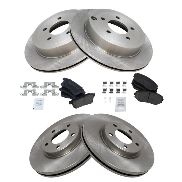 TRQ® - Front and Rear Disc Brake Kit with Ceramic Pads