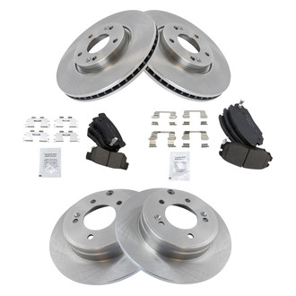 TRQ® - Front and Rear Disc Brake Kit with Ceramic Pads