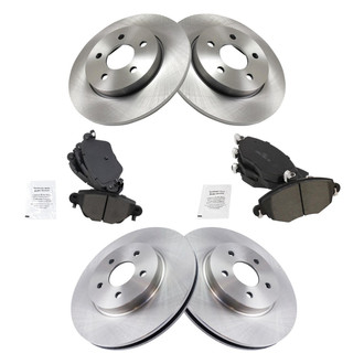 TRQ® - Front and Rear Disc Brake Kit with Ceramic Pads