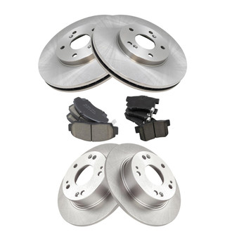 TRQ® - Front and Rear Disc Brake Kit with Ceramic Pads