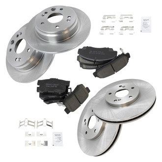 TRQ® - Front and Rear Disc Brake Kit with Ceramic Pads