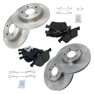 TRQ® - Front and Rear Disc Brake Kit with Semi-Metallic Pads