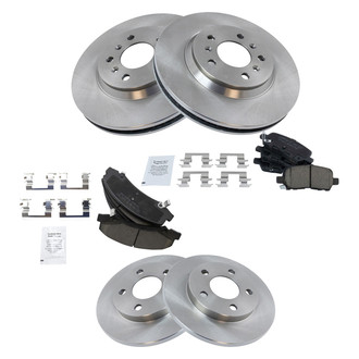TRQ® - Front and Rear Disc Brake Kit with Ceramic Pads