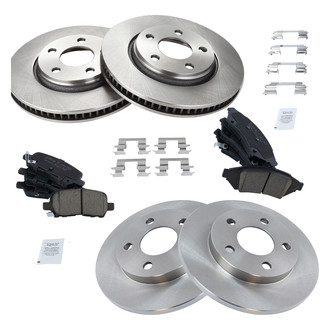 TRQ® - Front and Rear Disc Brake Kit with Ceramic Pads