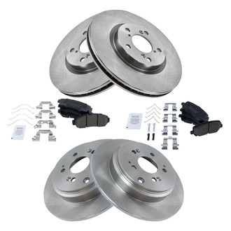 TRQ® - Front and Rear Disc Brake Kit with Ceramic Pads