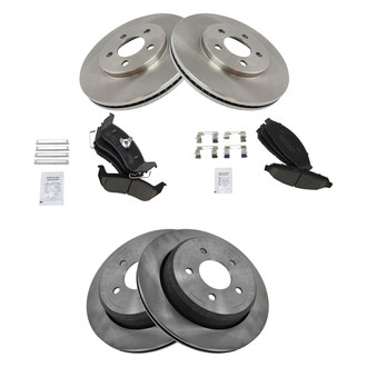 TRQ® - Front and Rear Disc Brake Kit with Ceramic Pads