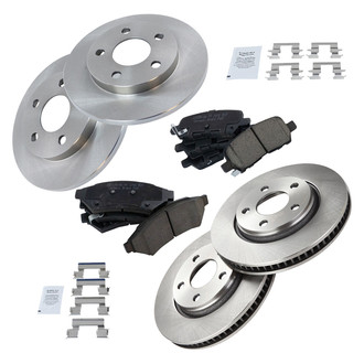 TRQ® - Front and Rear Disc Brake Kit with Ceramic Pads