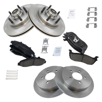 TRQ® - Front and Rear Disc Brake Kit with Ceramic Pads