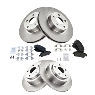 TRQ® - Front and Rear Disc Brake Kit with Ceramic Pads