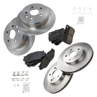 TRQ® - Front and Rear Disc Brake Kit with Ceramic Pads