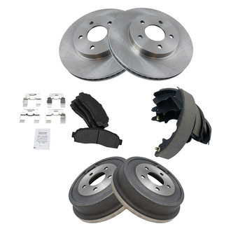 TRQ® - Disc and Drum Brake Kit with Semi-Metallic Pads