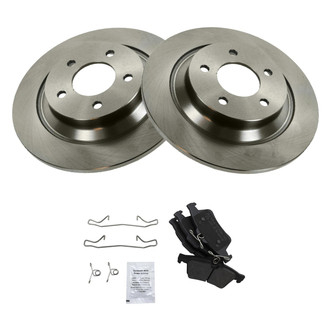 TRQ® - Rear Disc Brake Kit with Semi-Metallic Pads
