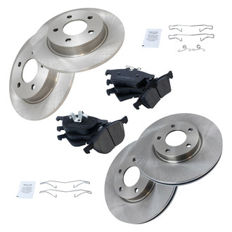 TRQ® - Front and Rear Disc Brake Kit with Ceramic Pads