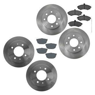 TRQ® - Front and Rear Disc Brake Kit with Ceramic Pads