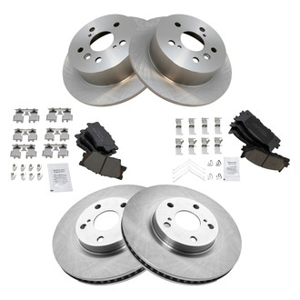 TRQ® - Front and Rear Disc Brake Kit with Ceramic Pads