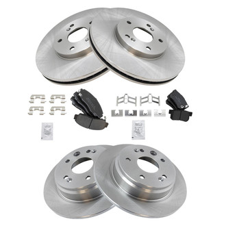 TRQ® - Front and Rear Disc Brake Kit with Semi-Metallic Pads
