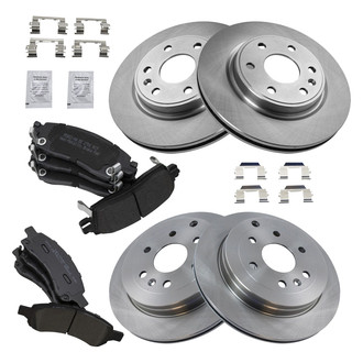 TRQ® - Disc Brake Kit with Semi-Metallic Pads