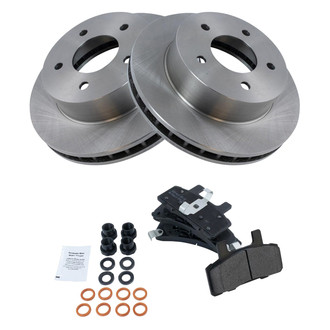 TRQ® - Front Disc Brake Kit with Semi-Metallic Pads