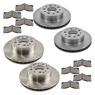 TRQ® - Front and Rear Disc Brake Kit with Semi-Metallic Pads
