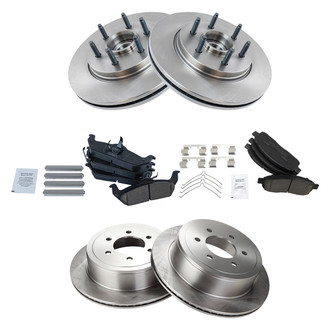 TRQ® - Front and Rear Disc Brake Kit with Ceramic Pads