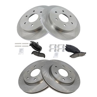 TRQ® - Front and Rear Disc Brake Kit with Ceramic Pads