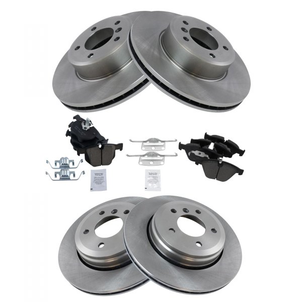 TRQ® - Front and Rear Disc Brake Kit with Ceramic Pads