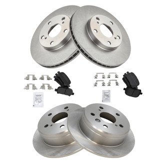 TRQ® - Front and Rear Disc Brake Kit with Semi-Metallic Pads