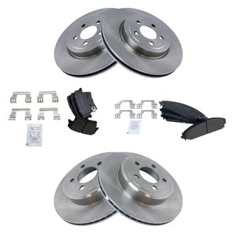 TRQ® - Front and Rear Disc Brake Kit with Semi-Metallic Pads