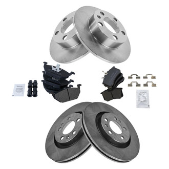 TRQ® - Front and Rear Disc Brake Kit with Semi-Metallic Pads