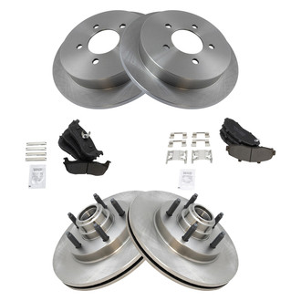 TRQ® - Front and Rear Disc Brake Kit with Semi-Metallic Pads
