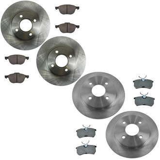 TRQ® - Front and Rear Disc Brake Kit with Semi-Metallic Pads