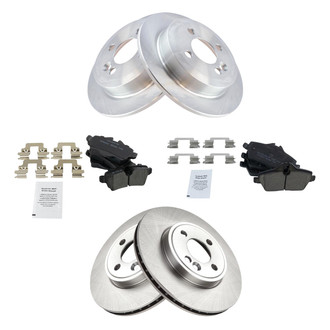 TRQ® - Front and Rear Disc Brake Kit with Ceramic Pads