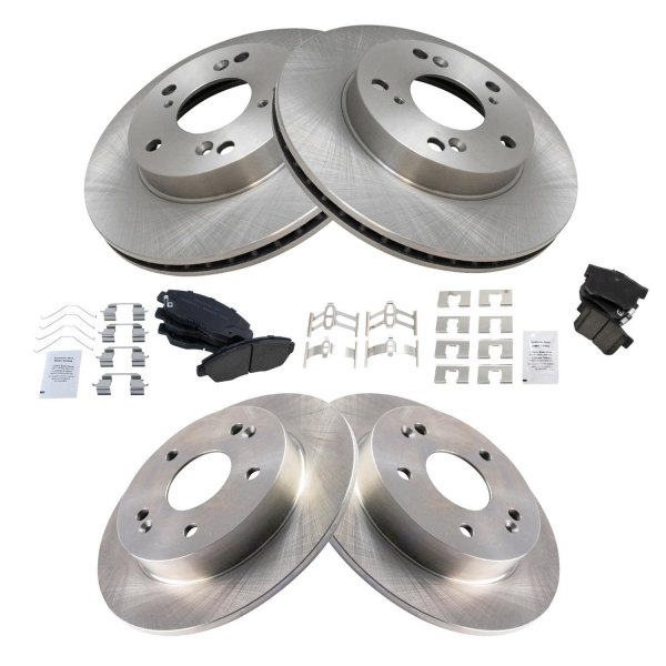 TRQ® - Front and Rear Disc Brake Kit with Ceramic Pads