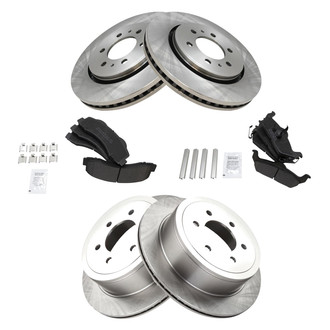 TRQ® - Front and Rear Disc Brake Kit with Semi-Metallic Pads